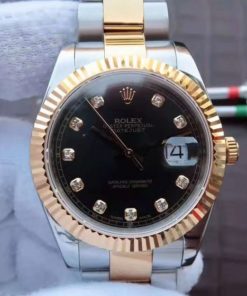 Replica Rolex Noob DateJust 126333 YG Wrapped Black Dial