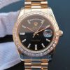 Replica Rolex Noob Day-Date 218399 YG Black Dial Bracelet A3255