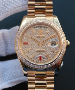 Replica Rolex Day-Date 218399 YG Full Diamonds A3255