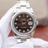 Replica Rolex DateJust 41mm 126334 Fluted Bezel Black Dial Diamonds Markers Jubilee Bracelet A3235