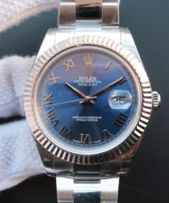 Replica Rolex DateJust 41mm 116334 SS Blue Dial Roman Markers SS Bracelet A3136