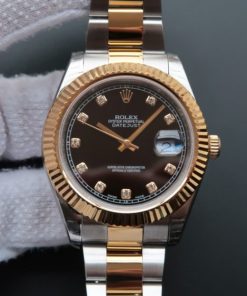 Replica Rolex DateJust 41mm 126333 Noob YG Wrapped Black Dial SS/YG Jubilee Bracelet A3136