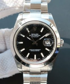 Replica Rolex DateJust 41mm 126300 Noob Black Dial Stick Markers SS Bracelet A3136