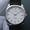 Replica Rolex Cellini Danaos 4243 SS White Dial Black Leather Strap A2824