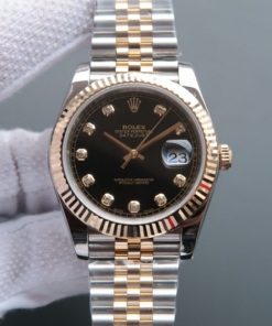 Replica Rolex DateJust 41mm 126333 Noob YG Wrapped Black Dial SS/YG Jubilee Bracelet A2836