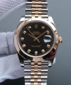 Replica Rolex DateJust 41mm 126303 Noob YG Polished Bezel Black Dial SS/YG Bracelet A2836