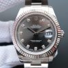 Replica Rolex DateJust II SS Fluted Bezel Gray Dial Diamonds Markers SS Bracelet A3136