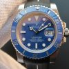 Replica Rolex Submariner 116619 LB Blue Ceramic Noob V7 Black Rubber Strap A3135