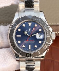 Replica Rolex Yacht-Master 116655 SS EW Blue Dial on SS Bracelet A3135