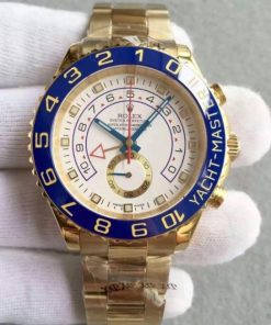 Replica Rolex YachtMaster II 116688 YG Blue Ceramic JF YG Bracelet A7750