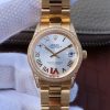 Replica Rolex DateJust 31mm Diamonds Bezel Roman Markers White Dial A2235