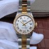 Replica Rolex DateJust 31mm Diamonds Bezel Roman Markers White Dial Bracelet A2235