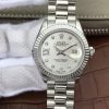 Replica Rolex DateJust 28mm Fluted Bezel White Dial Diamonds Rome Markers Bracelet A2236