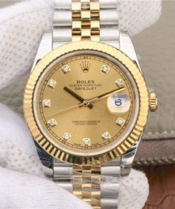 Replica Rolex DateJust 41mm 126333 Noob YG Wrapped YG Dial Diamonds Markers SS/YG Bracelet A3235