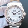 Replica Rolex DateJust II SS Fluted Bezel White Dial Roman Numerals SS Bracelet A3136