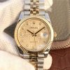 Replica Rolex DateJust 41mm SS/YG YG Textured Dial YG Wrapped Fluted Bezel SS/YG Bracelet A2836