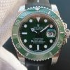 Replica Rolex Submariner 116610 LV Green Ceramic Noob V7 Black Rubber Strap A3135