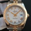 Replica Rolex Date Just II 41mm SS/YG White Dial Roman Marker SS/YG Bracelet A2824