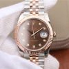 Replica Rolex DateJust 41mm 126331 RG Wrapped Brown Dial Diamonds Markers Bracelet A3235