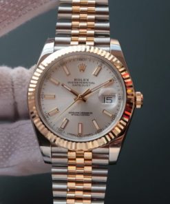 Replica Rolex Date Just II 41mm SS/YG Silver Dial Stick Marker SS/YG Bracelet A2836