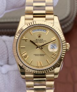 Replica Rolex Day-Date 40mm 228238 YG Dial Roman Markers YG Bracelet A3255