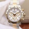 Replica Rolex Daytona 116523 Thick YG Wrapped White Dial Bracelet A7750