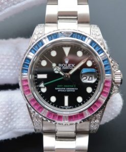 Replica Rolex GMT-Master II 116759 Black Dial Blue/White Bezel S2836