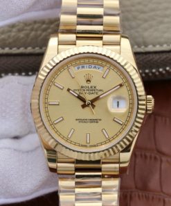 Replica Rolex Day-Date 40mm 228238 YG Noob YG Dial Lume Markers YG Bracelet A3255