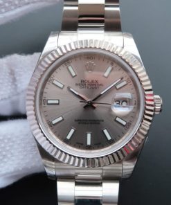 Replica Rolex DateJust II SS Fluted Bezel Gray Dial SS Bracelet A3136