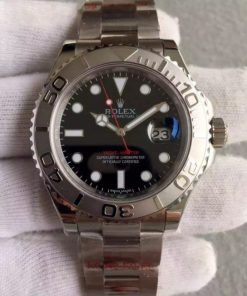 Replica Rolex Yacht-Master 116622 Noob Black Dial SS Bracelet A2824