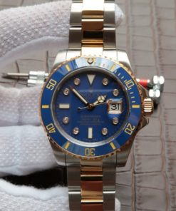 Replica Rolex Submariner 116613 Noob YG Wrapped Blue Dial SS/YG Bracelet A3135