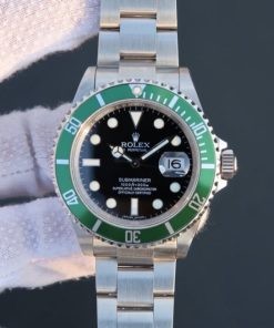 Replica Rolex Submariner 16610 LV Green Metal Bezel Noob SS Bracelet A2836