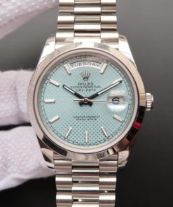 Replica Rolex Day-Date 40mm 228206 Noob Textured Ice Blue Dial Bracelet A3255