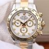 Replica Rolex Daytona 116523 Thick YG Wrapped White Dial Diamonds Markers Bracelet A7750