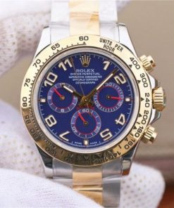 Replica Rolex Daytona 116523 Thick YG Wrapped Blue Dial Numerals Markers SS/YG Bracelet A7750