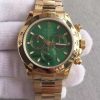 Replica Rolex Daytona 116518 YG Green Dial on YG Bracelet A4130