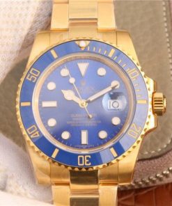 Replica Rolex Submariner 116613 LB Noob YG Wrapped Blue Dial YG Wrapped Bracelet Eta2836