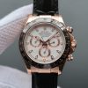 Replica Rolex Daytona 116515 Noob White Dial Black Leather Strap A7750