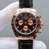 Replica Rolex Daytona 116515 Noob Black/RG Dial Black Leather Strap A7750