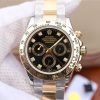 Replica Rolex Daytona 116523 Thick YG Wrapped Black Dial Diamonds Markers SS/YG Bracelet A7750