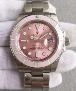 Replica Rolex Submariner Lady SS Pink Bezel Pink Dial SS Bracelet A2836