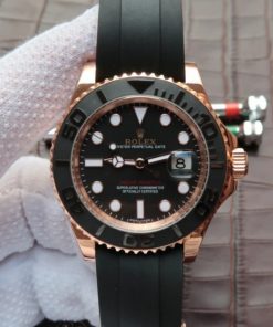 Replica Rolex Yacht-Master 116655 Noob Black Ceramic Bezel Rubber Strap A2836