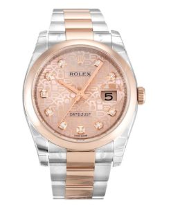 36 MM Steel & Rose Gold Rose Gold Diamond (Jubilee) Replica Rolex Datejust 116201