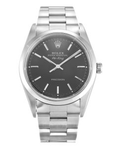 34 MM Steel (Oyster) Black Baton Replica Rolex Air-King 14000