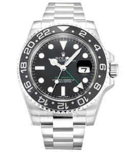 40 MM 316 Grade Stainless Steel Black Replica Rolex GMT Master II 116710