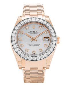 34 MM Rose Gold set with Diamonds Replica Rolex Pearlmaster 81285