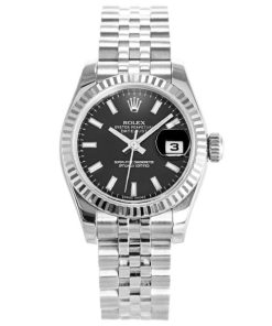 26 MM 316 Grade Stainless Steel Replica Rolex Datejust Black Ladies 179174