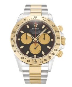 40 MM Steel & Yellow Gold Black Baton Replica Rolex Daytona 116523