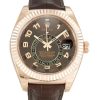 42 MM Rose Gold Brown Arabic Replica Rolex Sky-Dweller 326135