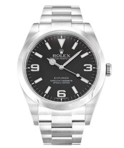 39 MM Steel Black Quarter Arabic Replica Rolex Explorer 214270